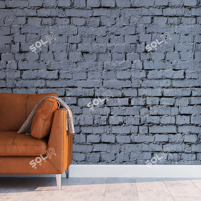 Seamless Textured Brick Wall 3D model image 2