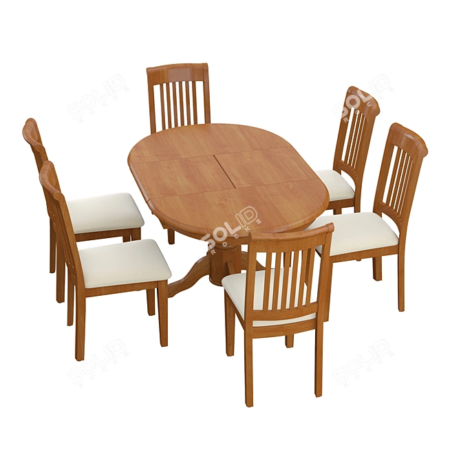 Elegant Dining Set 3D model image 2