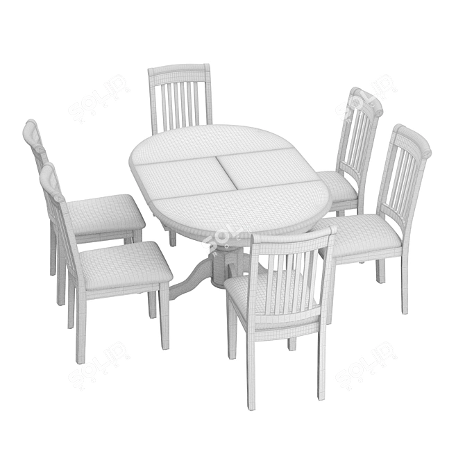 Elegant Dining Set 3D model image 3