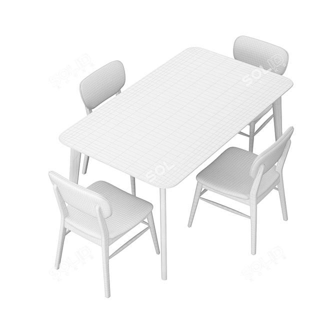  Elegant Foldable Table-Chair Set 3D model image 3