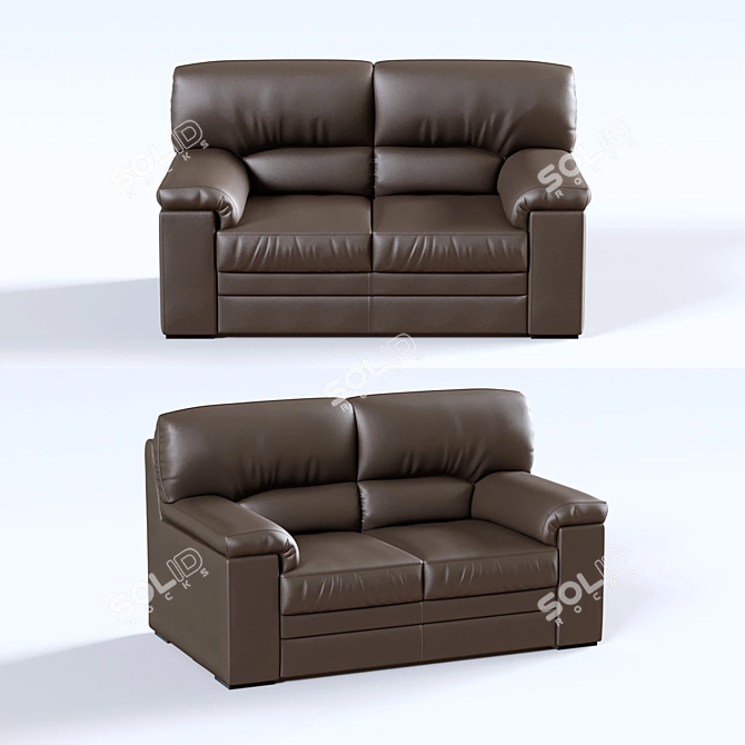 Ella 2-Seater Sofa: Compact and Stylish 3D model image 1