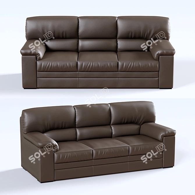 Ella 3-Seater Sofa: Russian Craftsmanship 3D model image 1