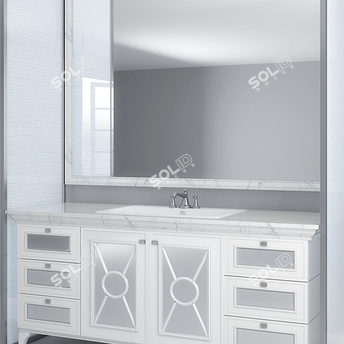 Sleek Bathroom Furniture Set 3D model image 2