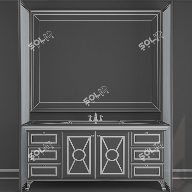 Sleek Bathroom Furniture Set 3D model image 3