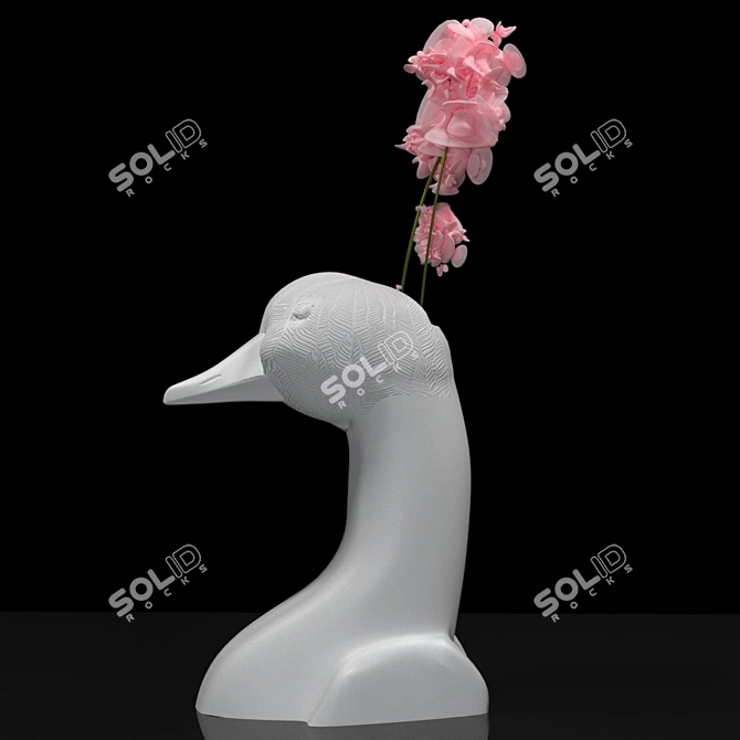 Elegant Floral Vase Set 3D model image 1