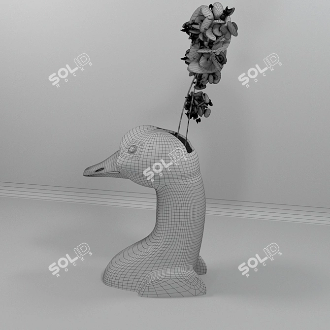 Elegant Floral Vase Set 3D model image 2