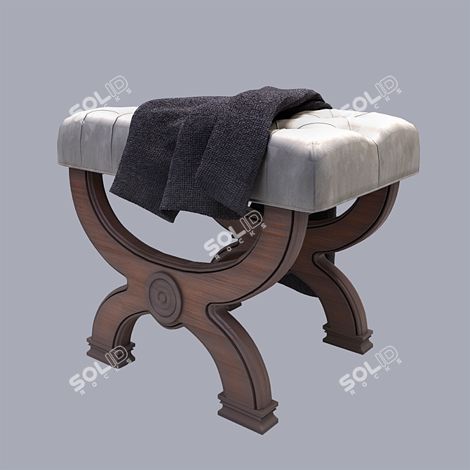 Title: Modern Wooden Bench Furniture 3D model image 1