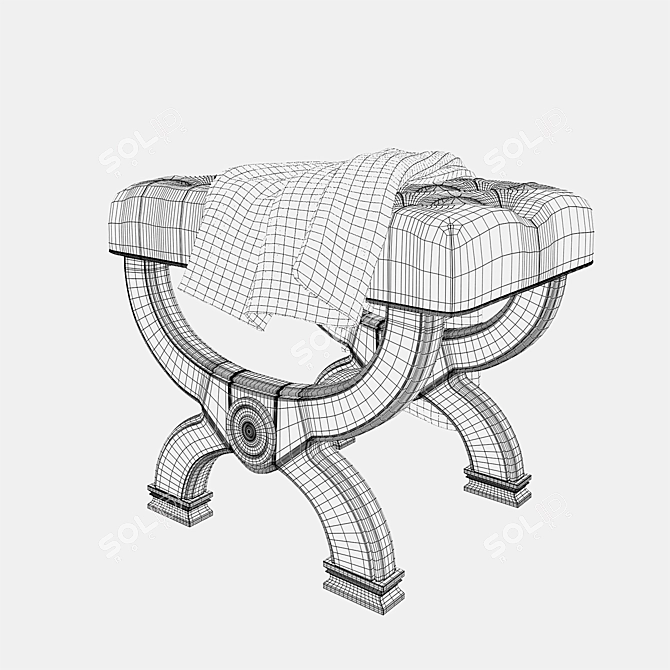 Title: Modern Wooden Bench Furniture 3D model image 3