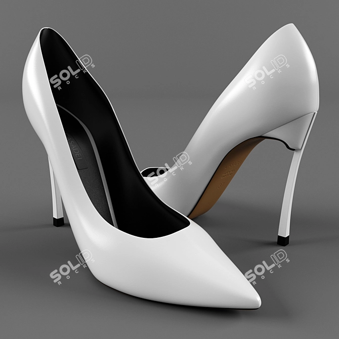 Elegant CASADEI White Blade Women's Shoes 3D model image 1