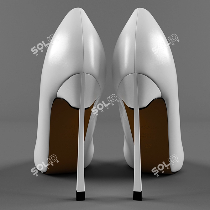 Elegant CASADEI White Blade Women's Shoes 3D model image 2