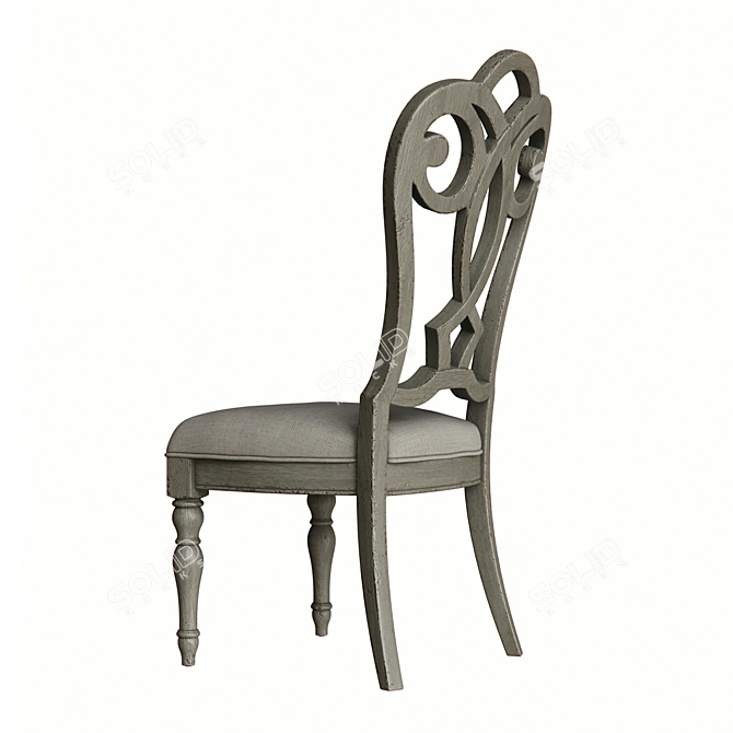 Elegant Upholstered Splat Back Side Chair 3D model image 2