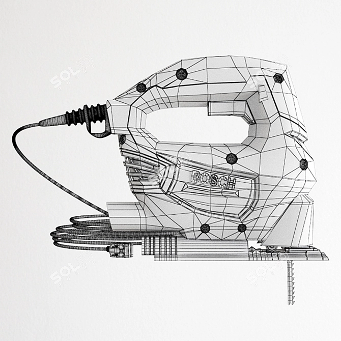 BOSCH Electric Jigsaw: High-poly and Low-poly Versions 3D model image 1