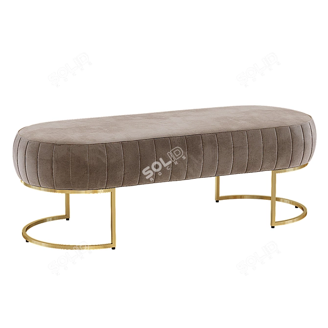 Elegant Bohemian Velvet Bench 3D model image 1