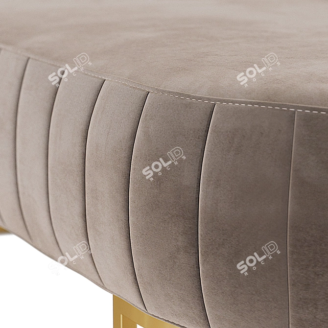 Elegant Bohemian Velvet Bench 3D model image 2