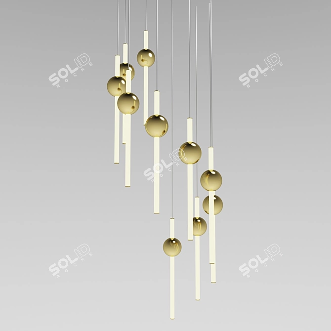 Orion Globe Pendant Light - Modern Gold Metal Finish 3D model image 1