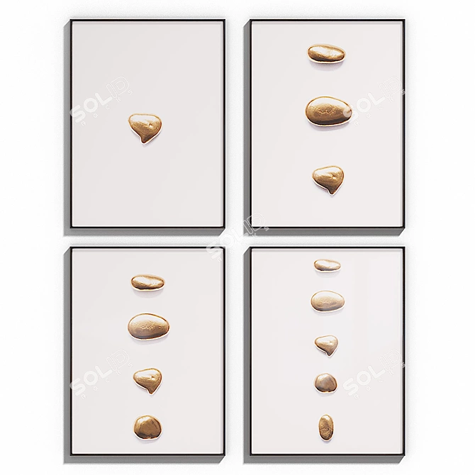 InteriorsHome Poster Set: 4 Frames, A1 Size 3D model image 1