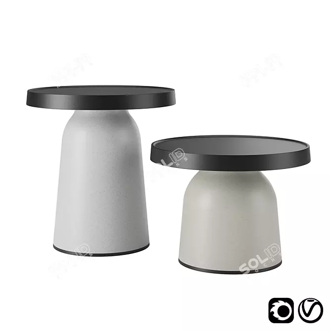 Solid Surface Tables - Thick Top 3D model image 1