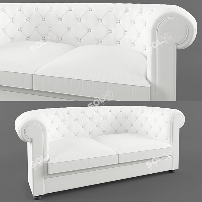 Modern Darlas Fuert Sofa - High Poly 3D Model 3D model image 1