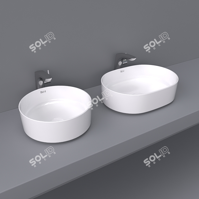 Inspira Roca FineCeramic Over Wash Basin 3D model image 1