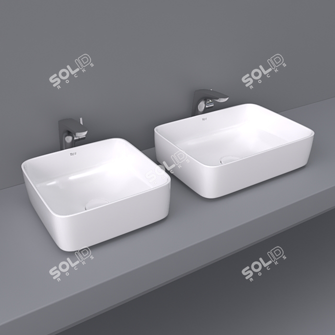 Inspira Square Over Counter Wash Basin 3D model image 1