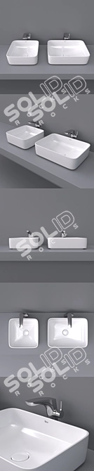 Inspira Square Over Counter Wash Basin 3D model image 2