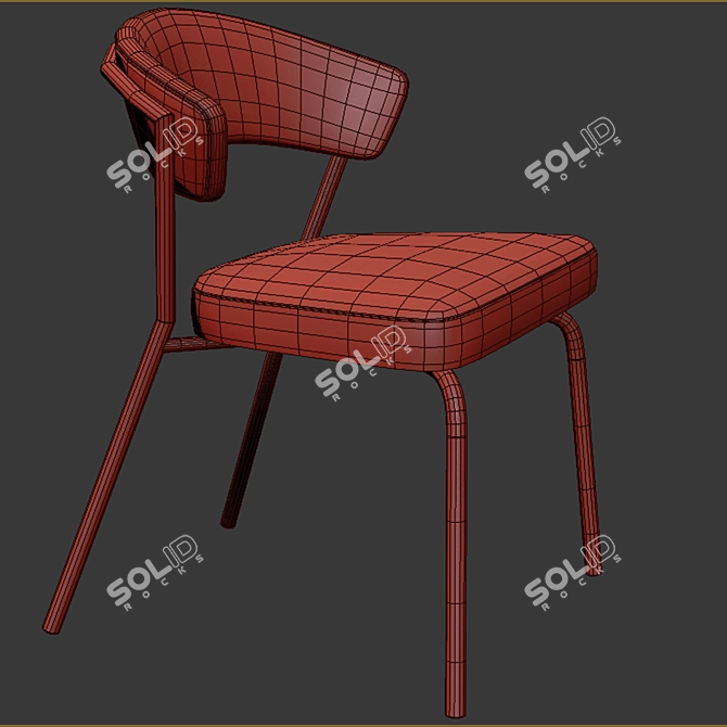 Leatherette Stacking Dining Chair 3D model image 2