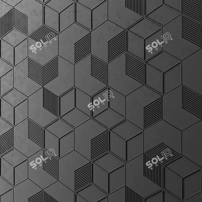 SIX-B Concrete Wall Tile 3D model image 1