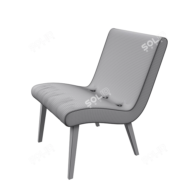 Elegant Vostra Wood Armchair 3D model image 3