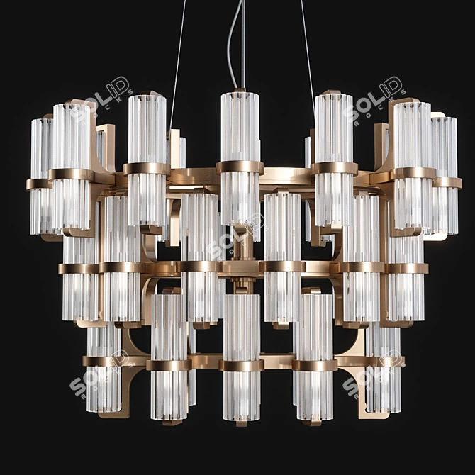  Elegant "Soave" Chandelier - 70 x 48 cm 3D model image 1