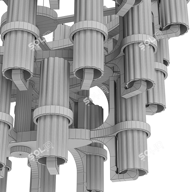  Elegant "Soave" Chandelier - 70 x 48 cm 3D model image 3