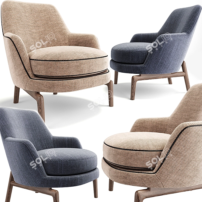 Luxurious Leda Flexform Armchair 3D model image 1