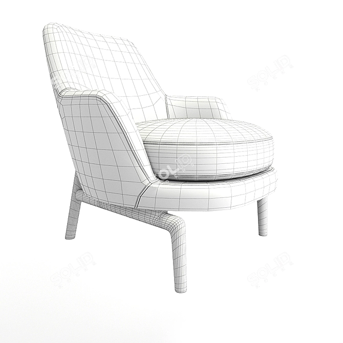 Luxurious Leda Flexform Armchair 3D model image 2