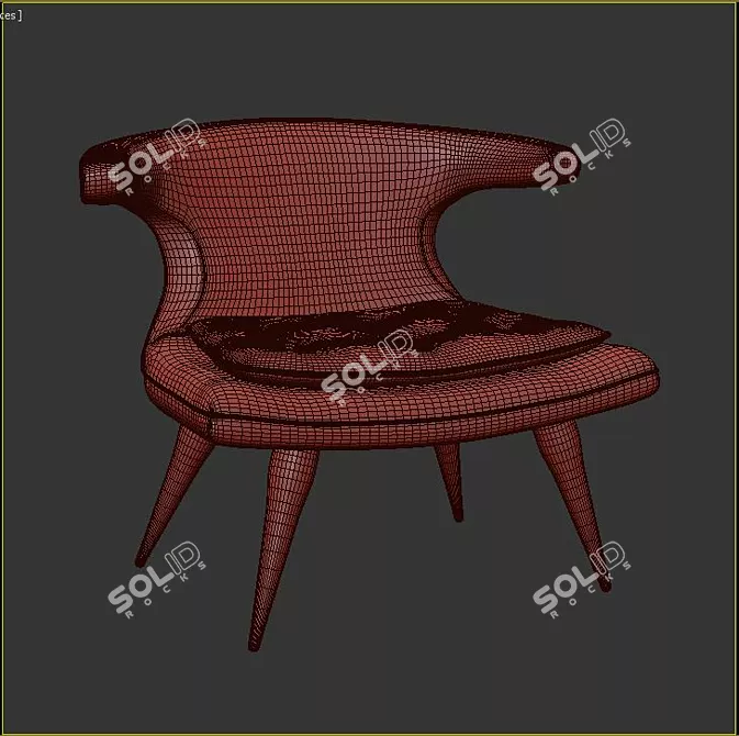 Elegant Upholstered Accent Chair 3D model image 3