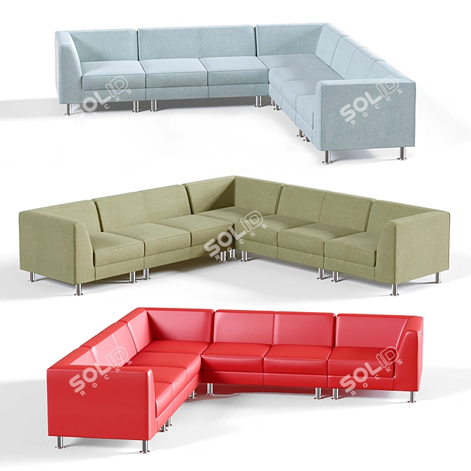 Evolution 6-Seater Corner Sofa 3D model image 1