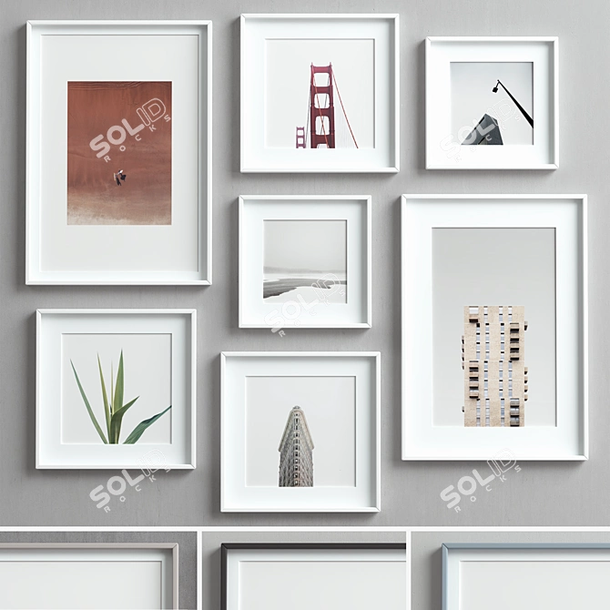 Elegant Frames Set-85: 7 Unique Designs 3D model image 2