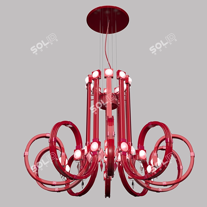 Elegant Italian Chandelier: Masiero RAQAM C V32 3D model image 1