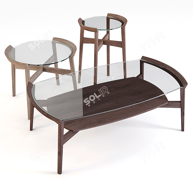 Bloom Coffee Table: Sleek and Functional 3D model image 1