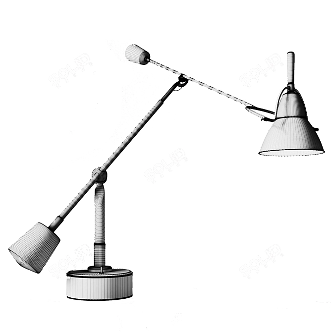 Sleek Chrome Task Table Lamp 3D model image 2