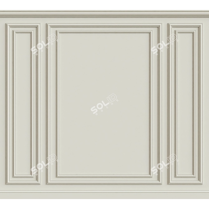 Elegant Wall Moulding: Transform Your Space 3D model image 1