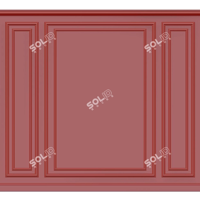 Elegant Wall Moulding: Transform Your Space 3D model image 2