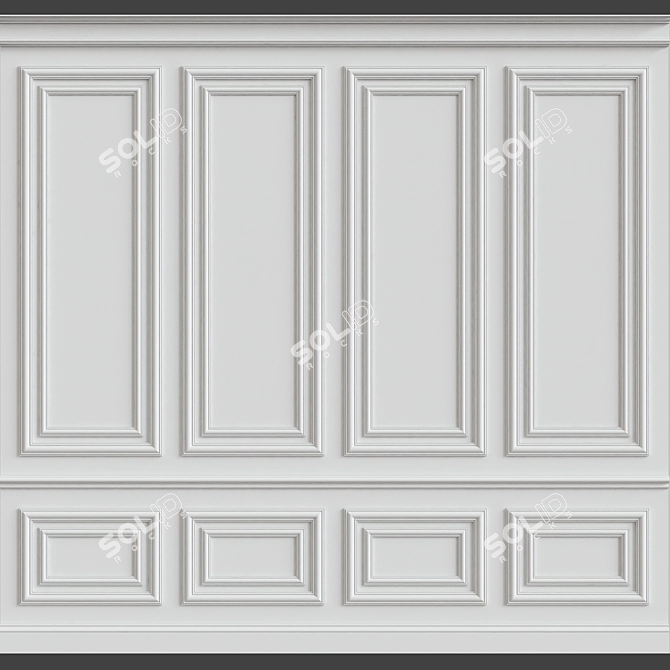 Elegant Wall Moulding: Transform Your Space 3D model image 1