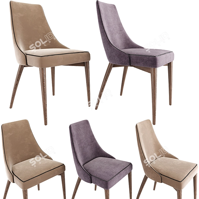 Contemporary Bohr Dining Chair 3D model image 1