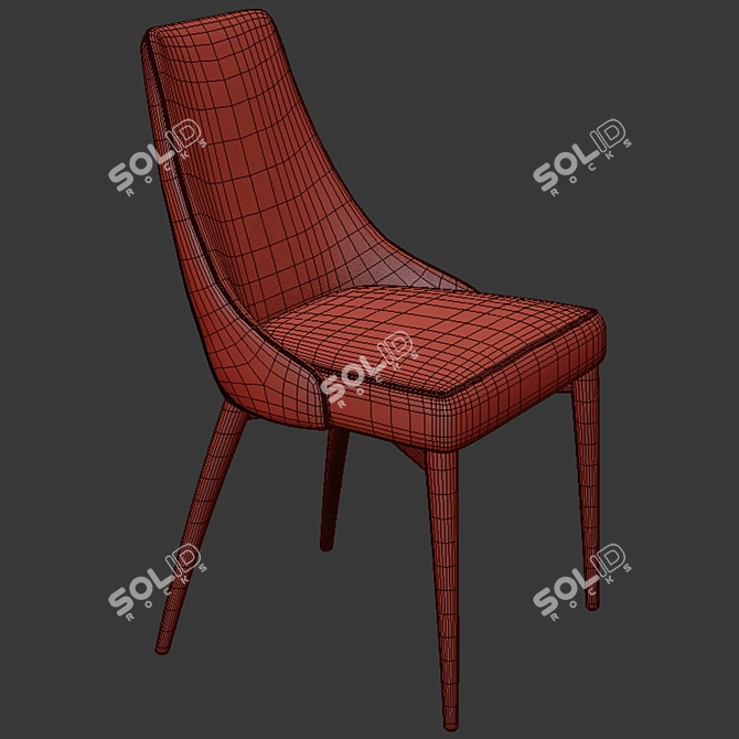 Contemporary Bohr Dining Chair 3D model image 3