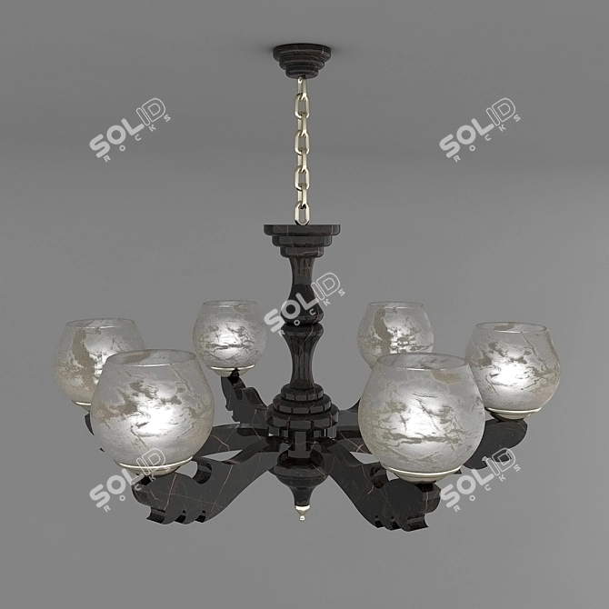 Elegant Corona Ceiling Light 3D model image 1