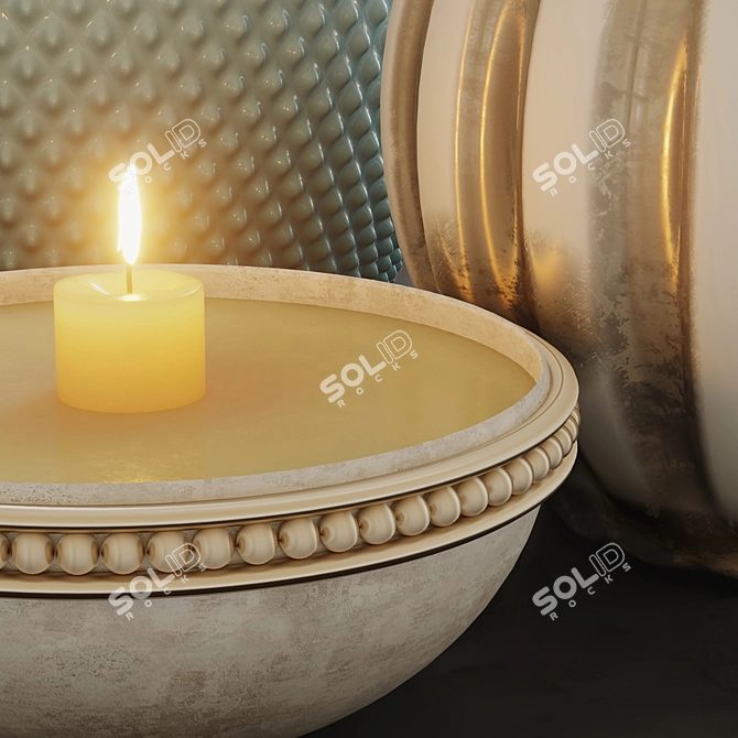 Elegant Vase Decor Set 3D model image 2