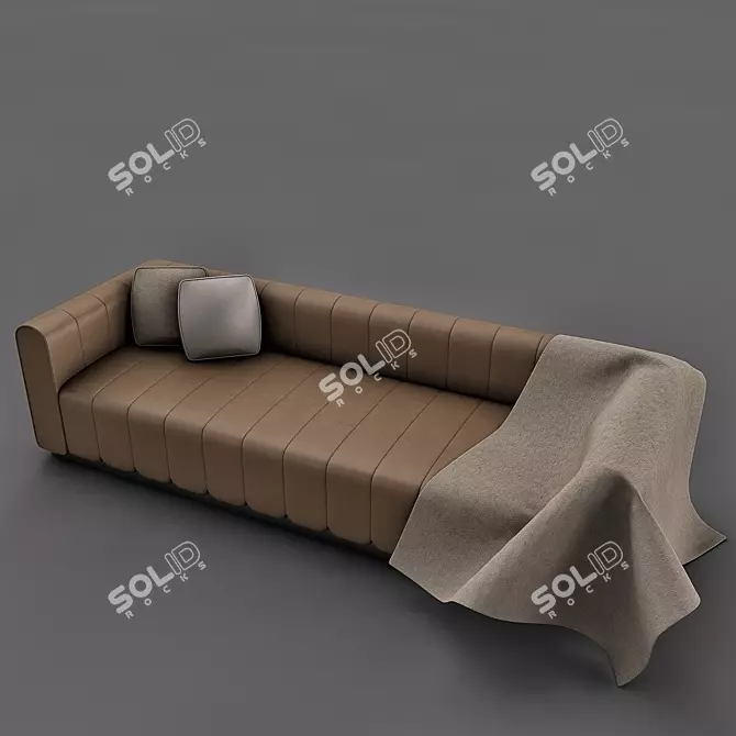 Luxury Leather Sofa 3D model image 1