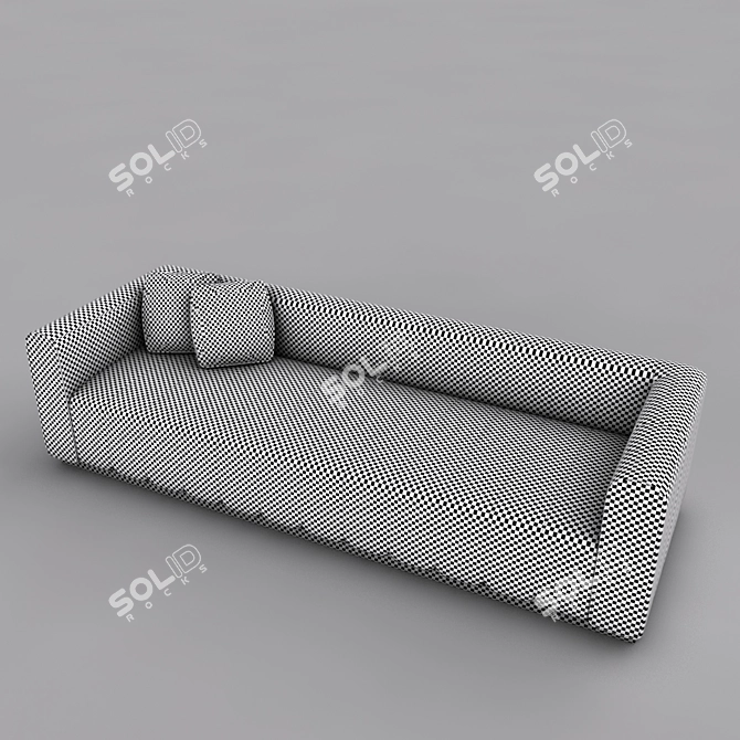 Luxury Leather Sofa 3D model image 3