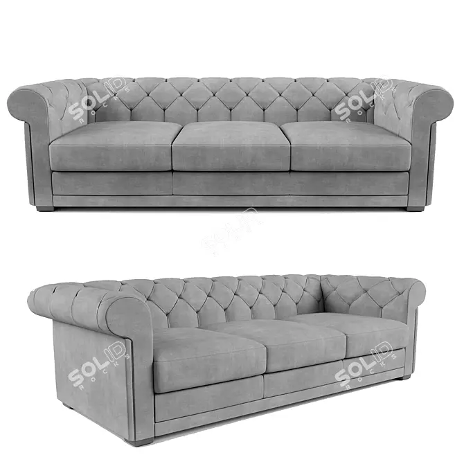 Modern Vintage Fabric Sofa by Natuzzi 3D model image 1
