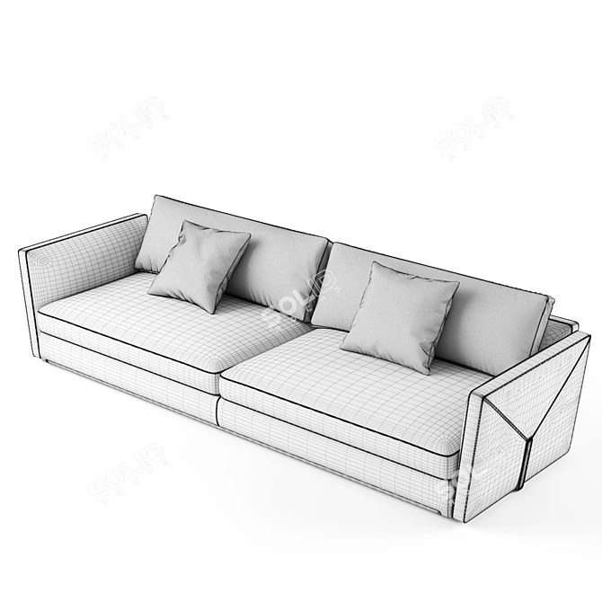 Luxury Visionnaire Bastian Leather Sofa 3D model image 3