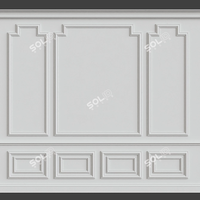  Elegant Wall Moulding for Stunning Décor 3D model image 1